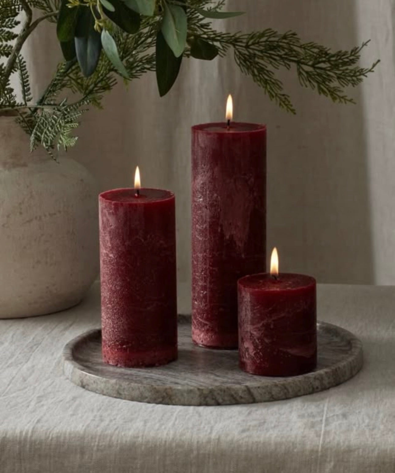 Spice Amber Pillar Candle - Set of 3 (Unscented)