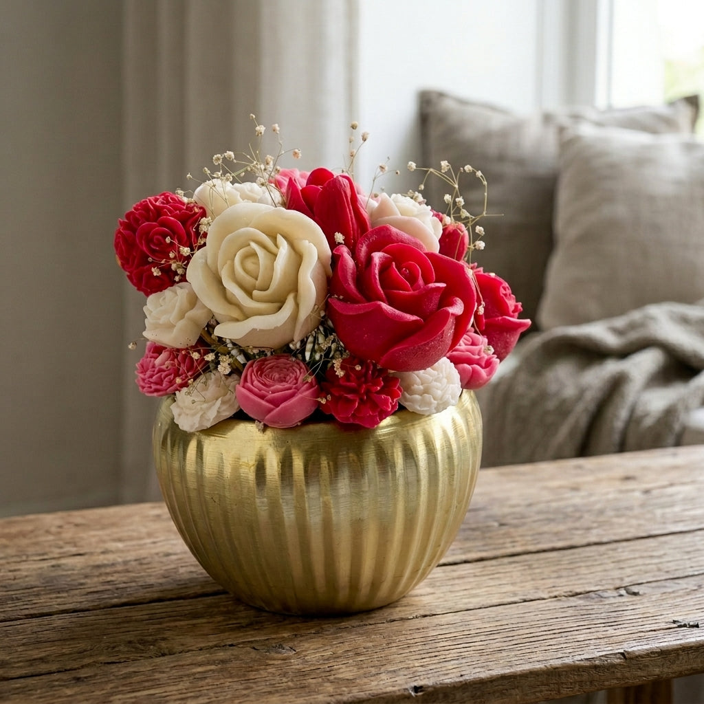 Whispering Fuchsia - Handcrafted Scented Wax Flower Bouquet