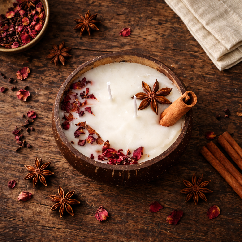 Coco-nutty · Coconut Shell Soy Wax Candle