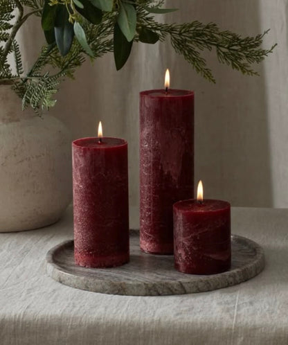 Spice Amber Pillar Candle - Set of 3 (Unscented)