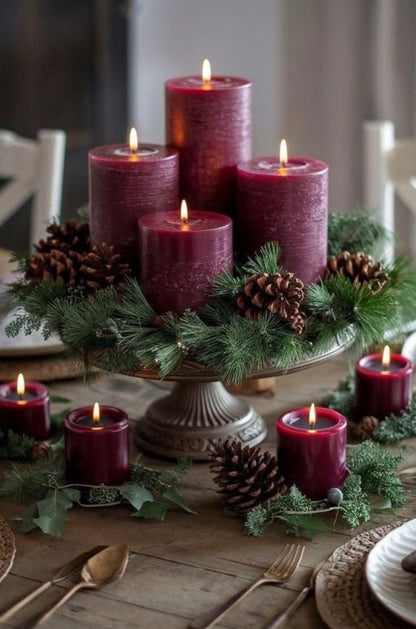 Spice Amber Pillar Candle - Set of 3 (Unscented)