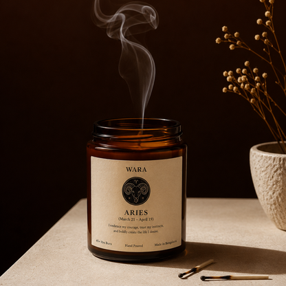Aries Zodiac Candle - Handcrafted Gift for Aries | Wara Living