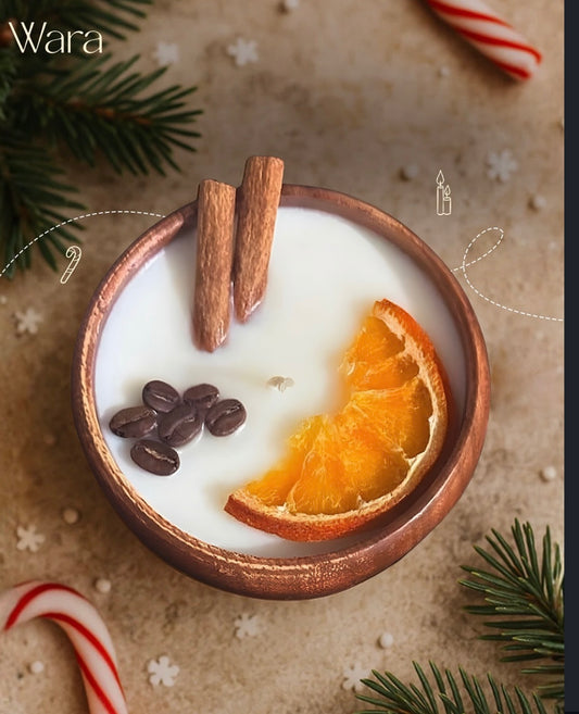 Citrus Spice Amber Wooden Bowl Candle