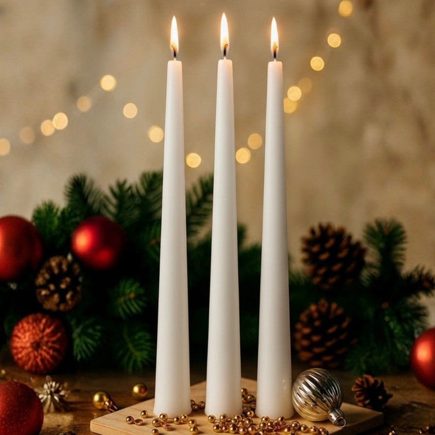 Taper Candle - Set of 3 (Soy - Unscented)