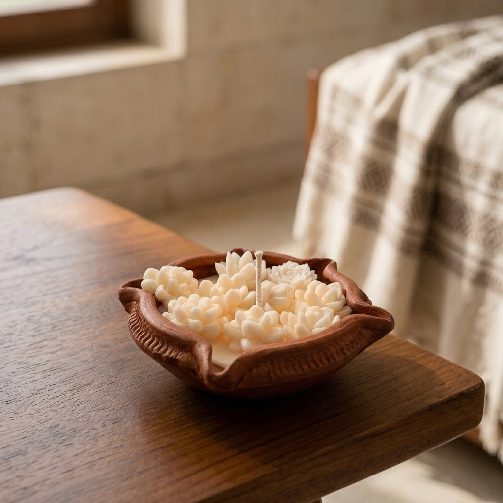 Mitti Bloom - Handcrafted Sculpted Botanical Soy Wax Candle