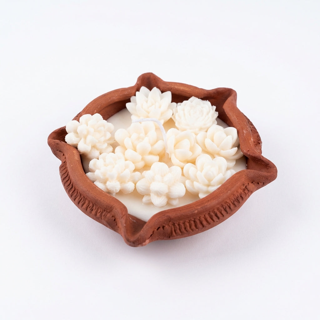 Mitti Bloom - Handcrafted Sculpted Botanical Soy Wax Candle