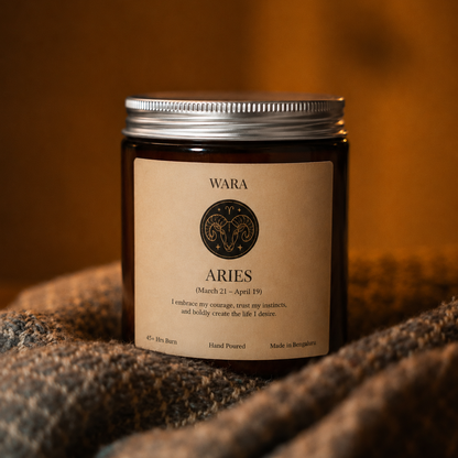 Aries Zodiac Candle - Handcrafted Gift for Aries | Wara Living