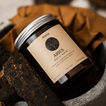 Aries Zodiac Candle - Handcrafted Gift for Aries | Wara Living
