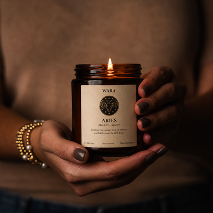 Aries Zodiac Candle - Handcrafted Gift for Aries | Wara Living