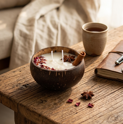 Coco-nutty · Coconut Shell Soy Wax Candle
