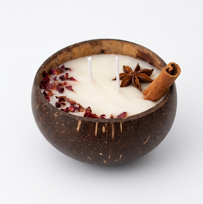 Coco-nutty · Coconut Shell Soy Wax Candle