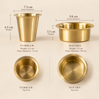 The Brass Dabara Set | Traditional South Indian Brassware