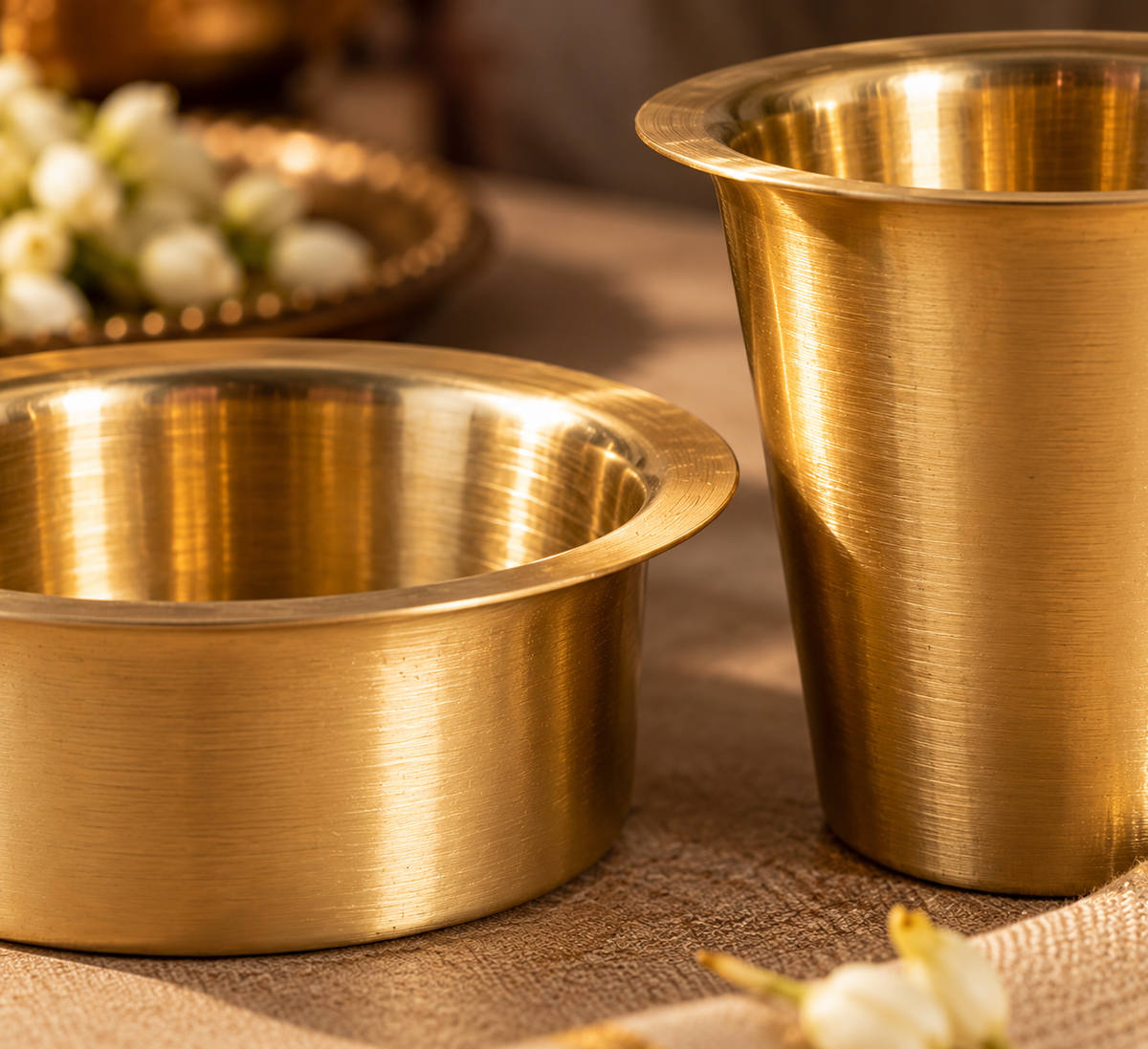 The Brass Dabara Set | Traditional South Indian Brassware