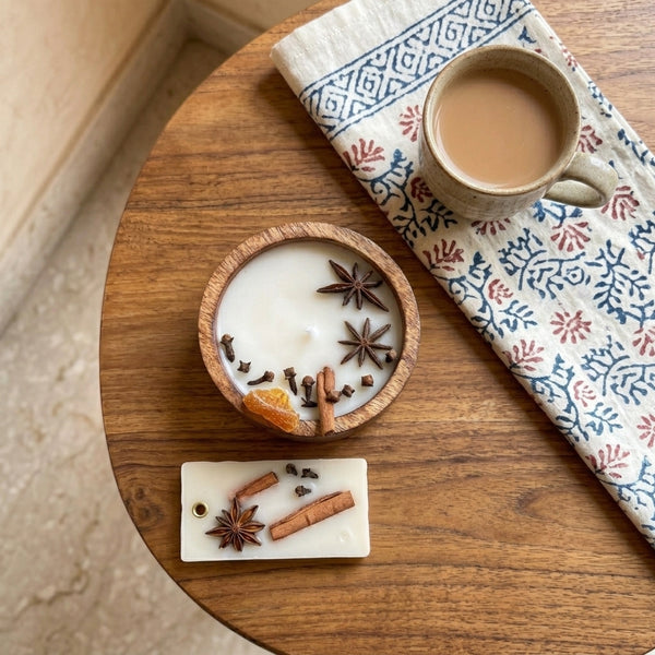 Spiced Timber Set — Candle & Wax Sachet Gift Set