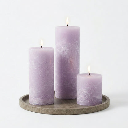Spice Amber Pillar Candle - Set of 3 (Unscented)