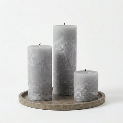 Spice Amber Pillar Candle - Set of 3 (Unscented)