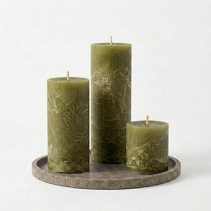 Spice Amber Pillar Candle - Set of 3 (Unscented)