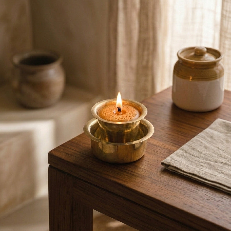 Filter Coffee Candle - Brass Dabara