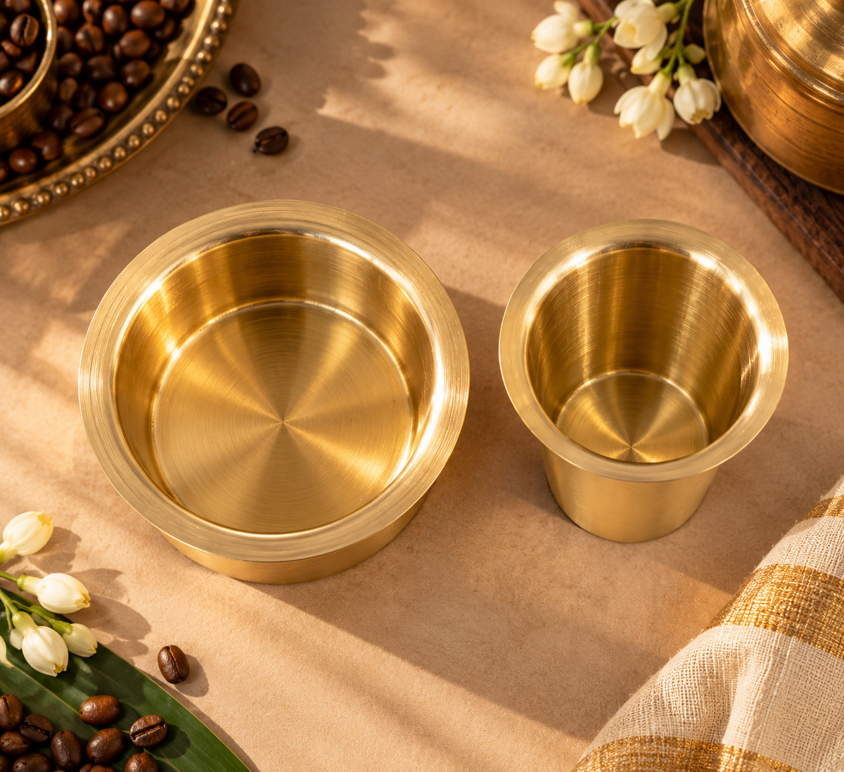 The Brass Dabara Set | Traditional South Indian Brassware